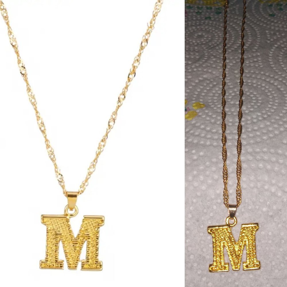 Brand New Capital M Letter Pendant Necklace